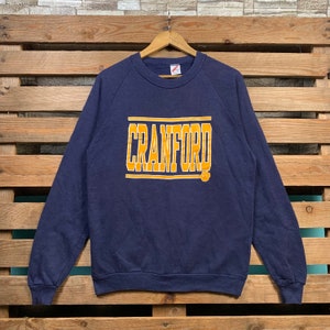 Vintage Cranford New Jersey Sweatshirt Cranford Crewneck Jumper Cranford Pullover Jacket Cranford Graphic Logo Print Navy Blue Small Size