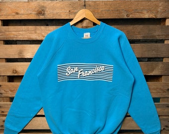 Vintage 90s San Francisco Sweatshirt San Francisco Pullover Sweater San Francisco Crewneck Sweatshirt San Francisco Spell Out Graphic Large