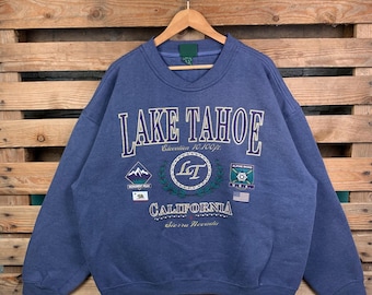 Vintage Lake Tahoe California Sweatshirt Lake Tahoe Pullover Sweater Lake Tahoe Crewneck Jumper Lake Tahoe California Graphic Print