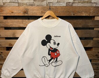 Vintage Mickey Mouse California Sweatshirt Mickey Mouse Crewneck Sweater Mickey Mouse Pullover Sweatshirt Mickey Mouse Big Print Graphic