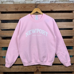 Vintage Newport Rhode Island Sweatshirt Newport Crewneck Jumper Rhode Island Pullover Sweater Newport Rhode Island Graphic Logo Pink Colour