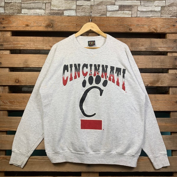 Vintage NCAA Cincinnati Bearcats Sweatshirt Cincinnati Pullover Sweater Cincinnati Crewneck Jumper Cincinnati Bearcats Logo Graphic XLarge