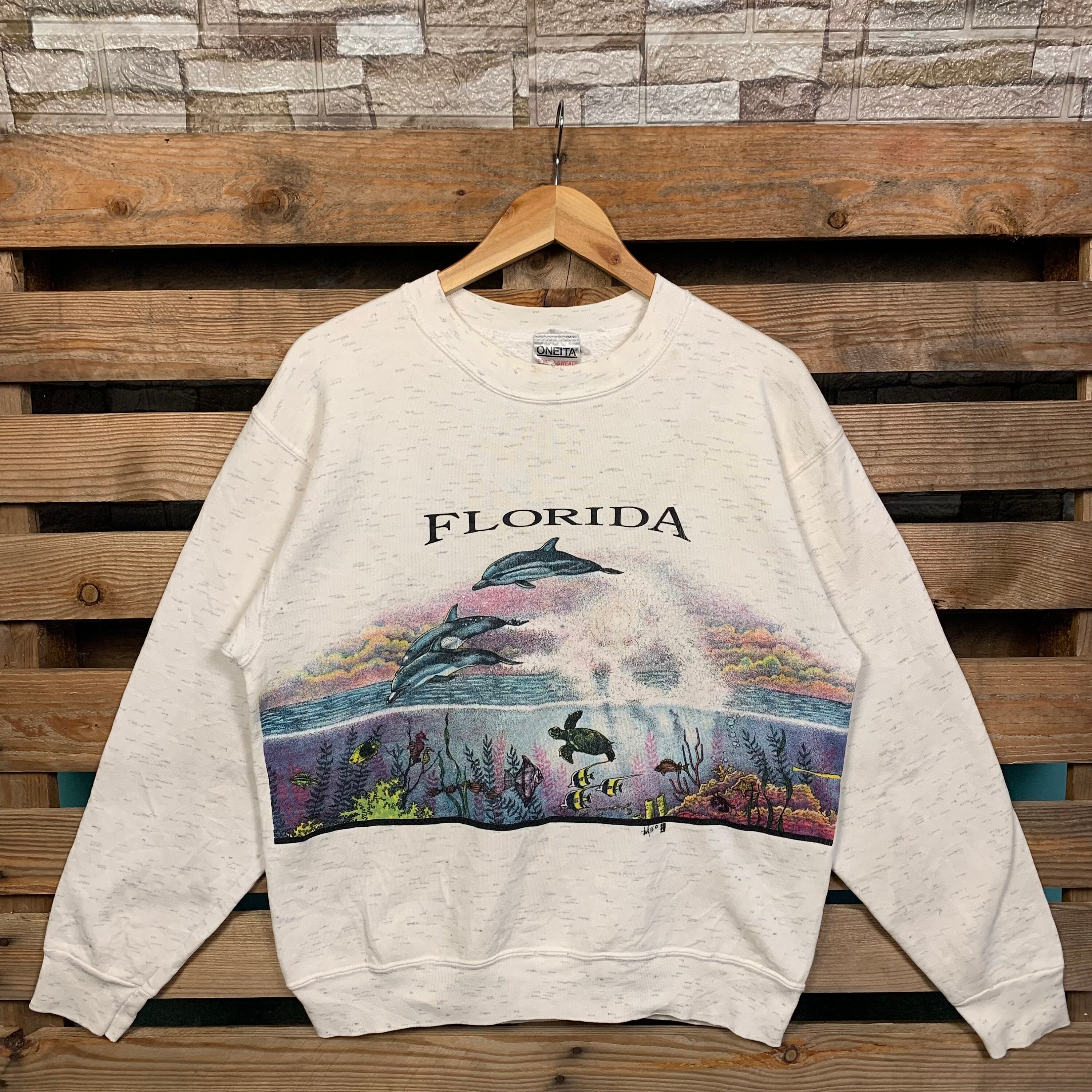Vintage 90s Aquatic Habitat Florida Sweatshirt Florida Pullover Sweater Florida Crewneck Jumper Aquatic Habitat Florida Graphic White Color