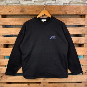 Vintage Lee USA Sportwear Sweatshirt Lee Pullover Sweater Lee Crewneck Jumper Lee USA Logo Graphic Black Medium Size Unisex Streetwear