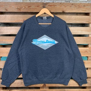 Vintage Mission Beach San Diego Sweatshirt San Diego Pullover Sweater San Diego Crewneck Jumper Mission. beach San Diego Logo Graphic