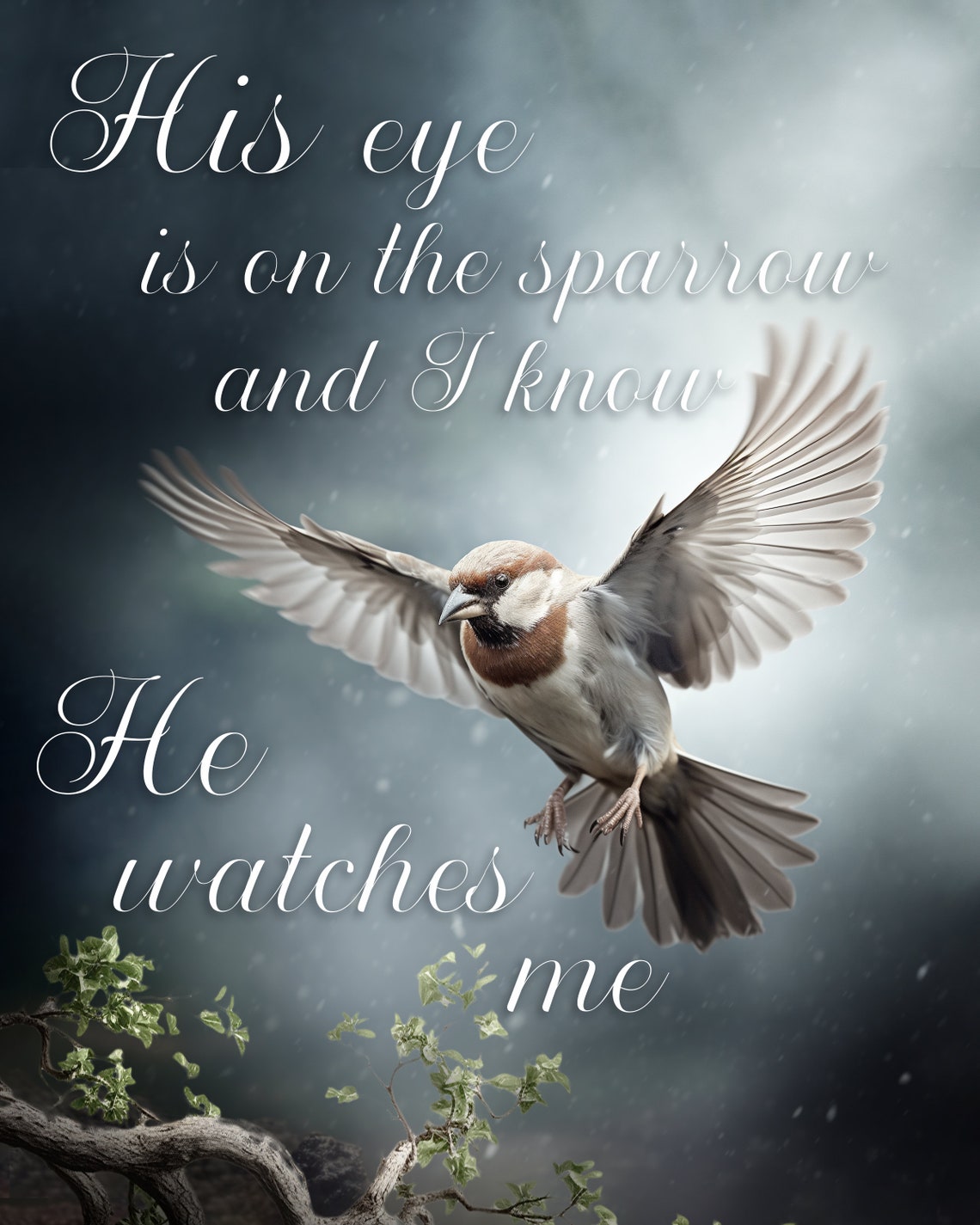 His Eye is on the Sparrow Painting | Christian Art | Christian Painting ...