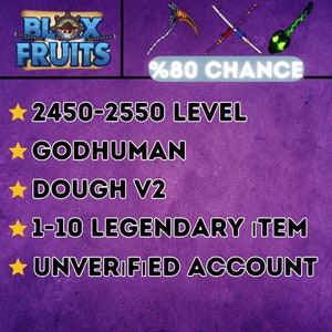 New Blox Fruit UPDATE 20, Level 2550 Max, Fruit Leopard, GodHuman, Cursed Dual Katana, Hallow scythe, Soul Guitar, Unverified Account