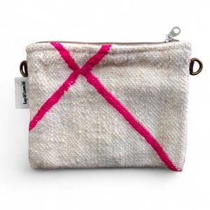 PINK KILIM CLUTCH Bag - Boho Wool Evening Clutch For Women - Marrakesh Wedding Purse - Zipper Wool Cotton Bag - Classic Line Bag