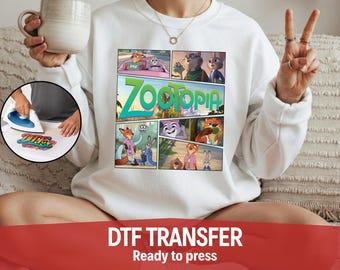 Disney Zootopia Ready To Press,Nick Wilde And Judy Hopps DTF Transfer,Disney Zootopia Couples DTF,Disney Family Trip Transfer,Zootropolis