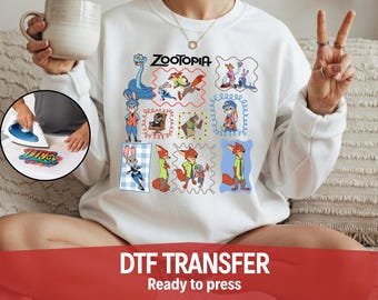 Disney Zootopia Ready To Press,Nick Wilde And Judy Hopps DTF Transfer,Disney Zootopia Couples DTF,Disney Family Trip Transfer,Zootropolis