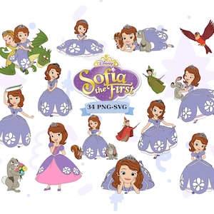 Sofia the First PNG-SVG Cliparts Bundle, Sofia the First Png-Svg Cartoon Sublomation Cliparts, Sofia the First Movie  Clip Svg-Png