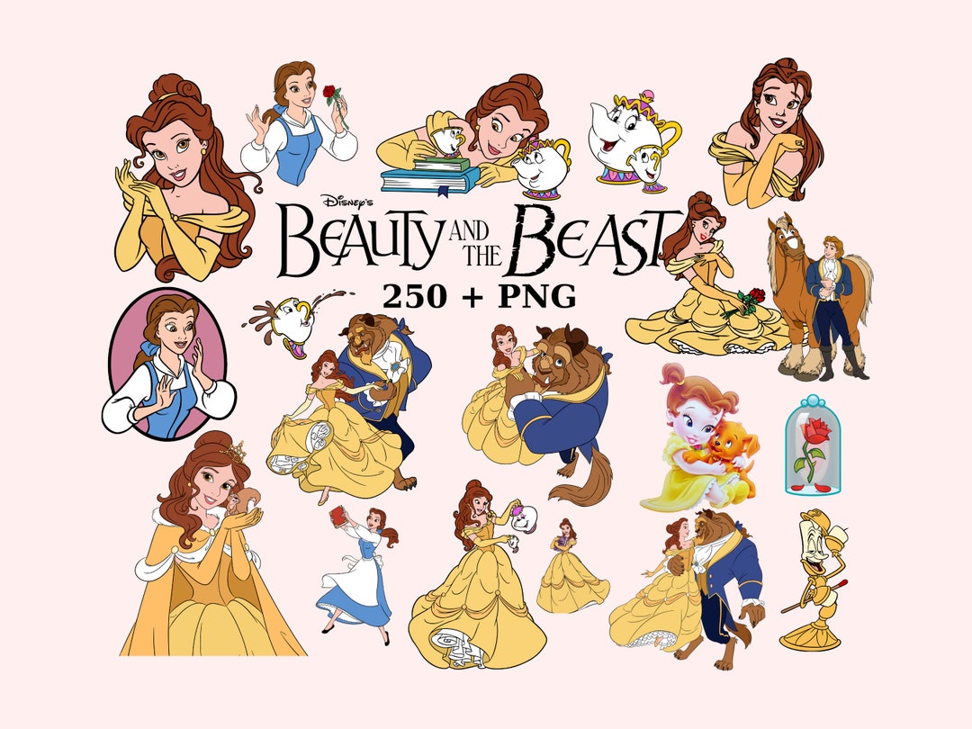 Beauty and Beast Bundle Png, Belle PNG Clipart Bundle, Beauty and the ...