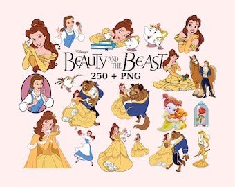Beauty and Beast bundle Png, Belle PNG Clipart Bundle, Beauty and the Beast PNG, Instant Digital Download, Princess shirt
