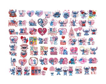 Stitch Valentine PNG Bundle: Lilo & Love Designs (Digital Download)