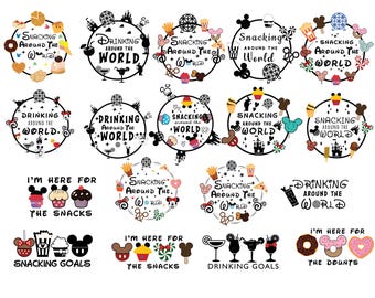Snacking Around The World PNG Bundle, Food & Drinks Designs (Digital Download)