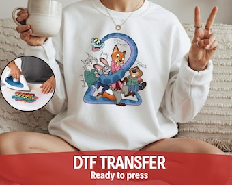 Disney Zootopia Ready To Press,Nick Wilde And Judy Hopps DTF Transfer,Disney Zootopia Couples DTF,Disney Family Trip Transfer,Zootropolis