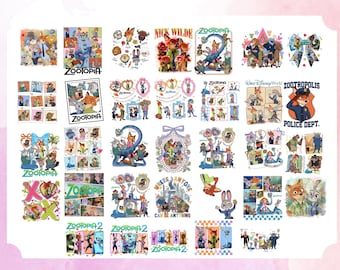 33 Movie Bunny and Fox Png Bundle, Couple Fox and Bunny png, Cartoon Couple Matching Png, Retro Family Vacay, Valentines Day,