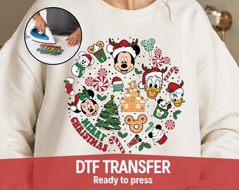 Mickey Christmas Shirt Ready to Press, Disney Christmas DTF , Disney Shirt Dtf Transfer, Disneyland Christmas DTF