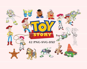 Toy Story PNG-SVG-bundel, gelaagde png-svg Woody Svg-bestanden voor Cricut, Toy Story png, Buzz Lightyear Svg voor shirts