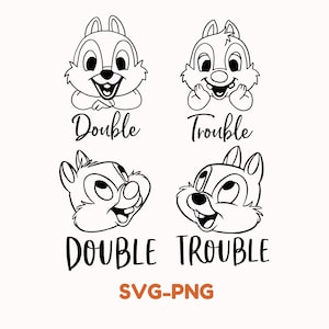 Chip und Dale Bundle, Schneidedatei für Cricut, Chip und Dale, Double Trouble svg, png, Instant Download