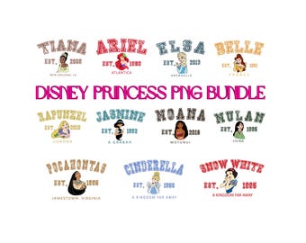 Disney Princess PNG Bundle, Clipart (Digital Download)