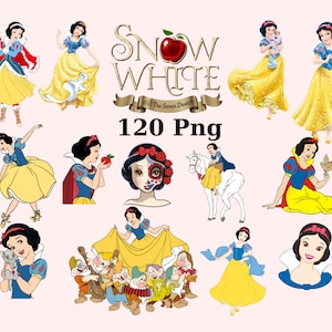 Snow White PNG bundle, Princess Instant Digital Download,  Transparent background, Snow White printable