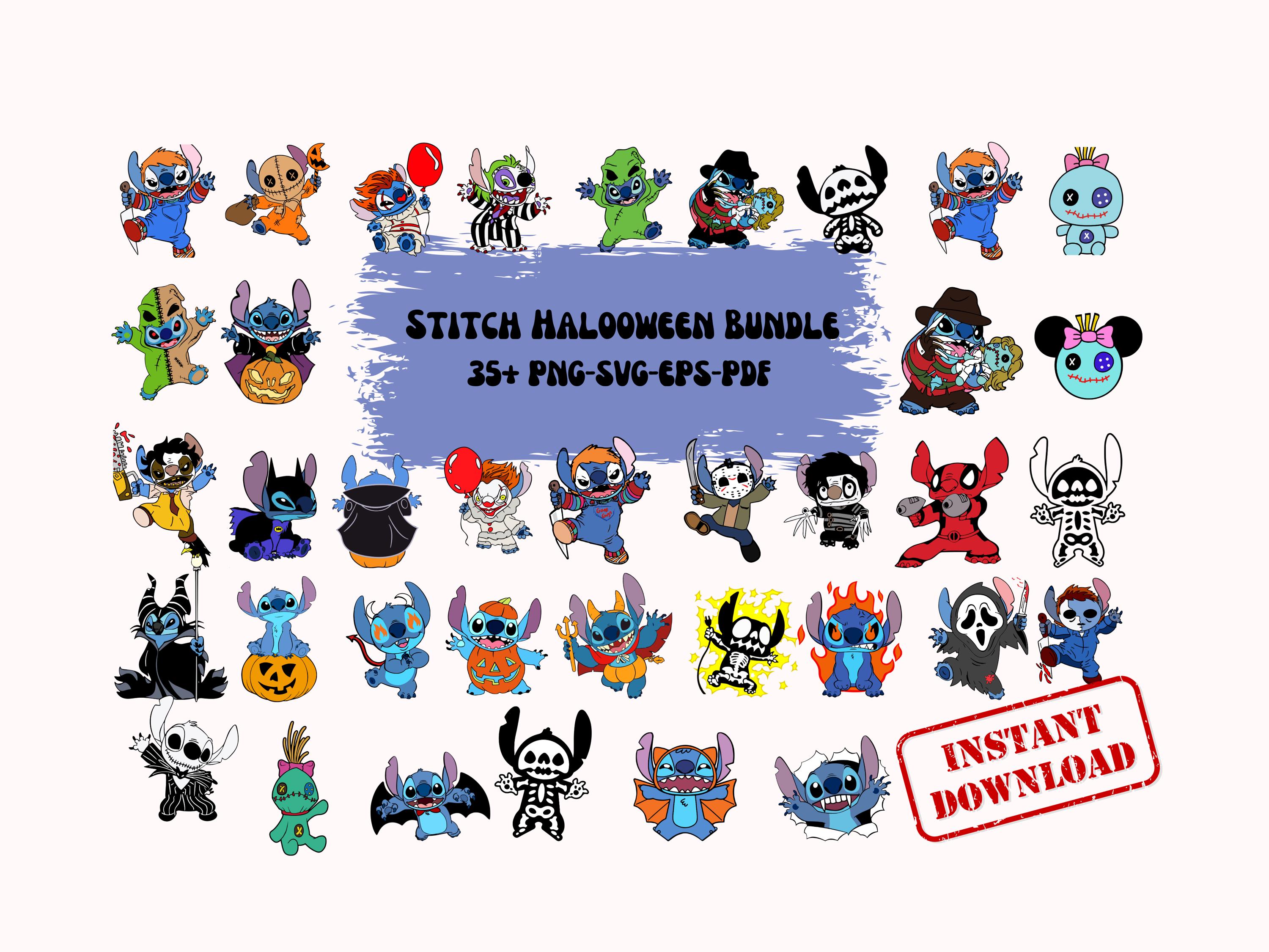 Horror Stitching Vector Horror Stitch Halloween SVG Bundle: Cartoon Character Designs (digital ...