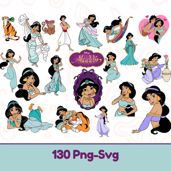 Aladdin Jasmine SVG PNG Bundle, Princess Jasmine  Bundle Instant Digital Download, Family Vacation , Vacay Mode, Magical Kingdom Bundle