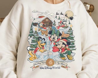 Retro Mickey und seine Freunde Weihnachts-PNG, Disney-Shirt-Design