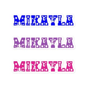 3 Custom Cheer Name Stickers | Personalized Cheerleader Name Vinyl Stickers | Water Bottle Sticker | Laptop Sticker | Notebook Sticker