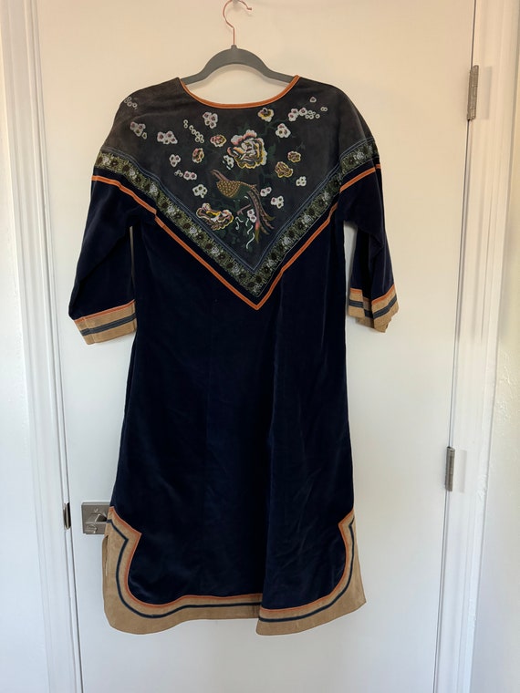 70s-80s Vintage Courderoy and Leather Dress - image 2