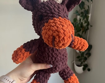 Brown Crochet Moose Plushie