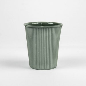 Porcelain cappuccino cup in take away paper cup design, handmade from pigmented premium Limoges porcelain, perfect gift for coffee lovers image 2