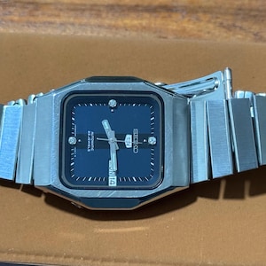 Seiko automatic gents vintage rare blue dial watch