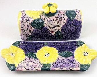 Hand Painter Ceramic Butter Dish