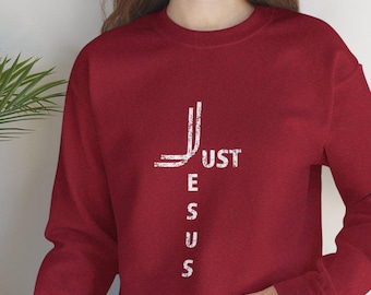Bluza z nadrukiem Krzyża Jezusa, minimalistyczny, modny sweter z okrągłym dekoltem dla miłośników Chrystusa, odzież chrześcijańska, bluza z motywem wiary