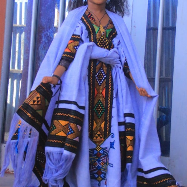 Ethiopian traditional dress for kids - Raya/Wollo