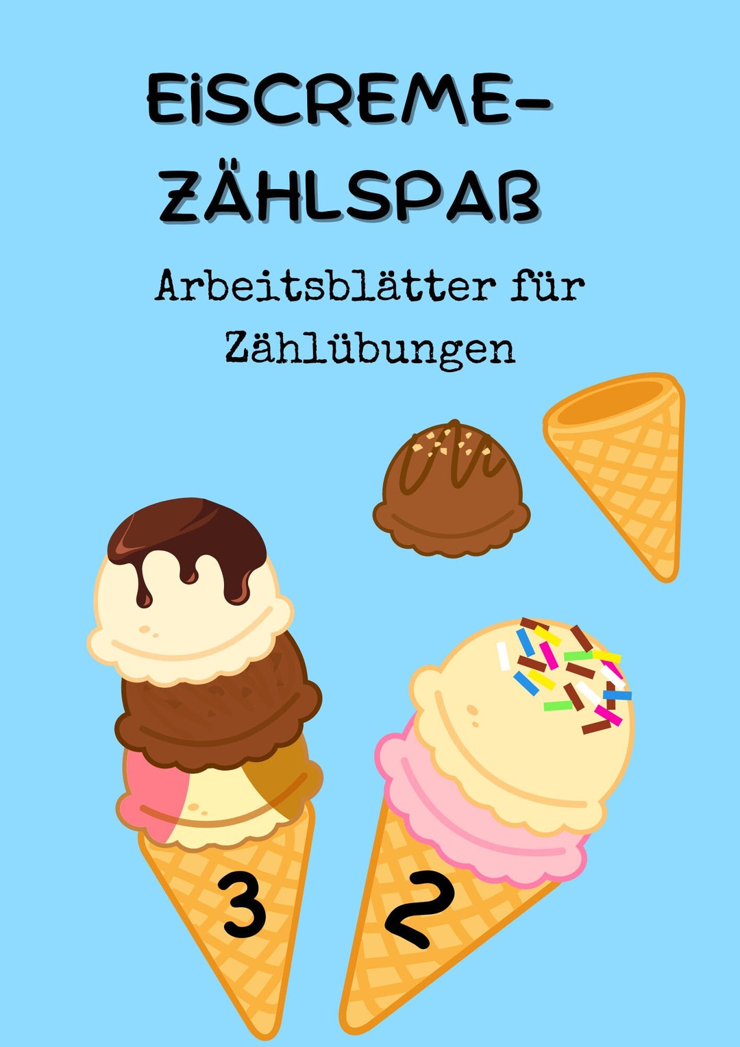 Ice Cream Counting Fun: Printable Worksheets for Counting Exercises ...