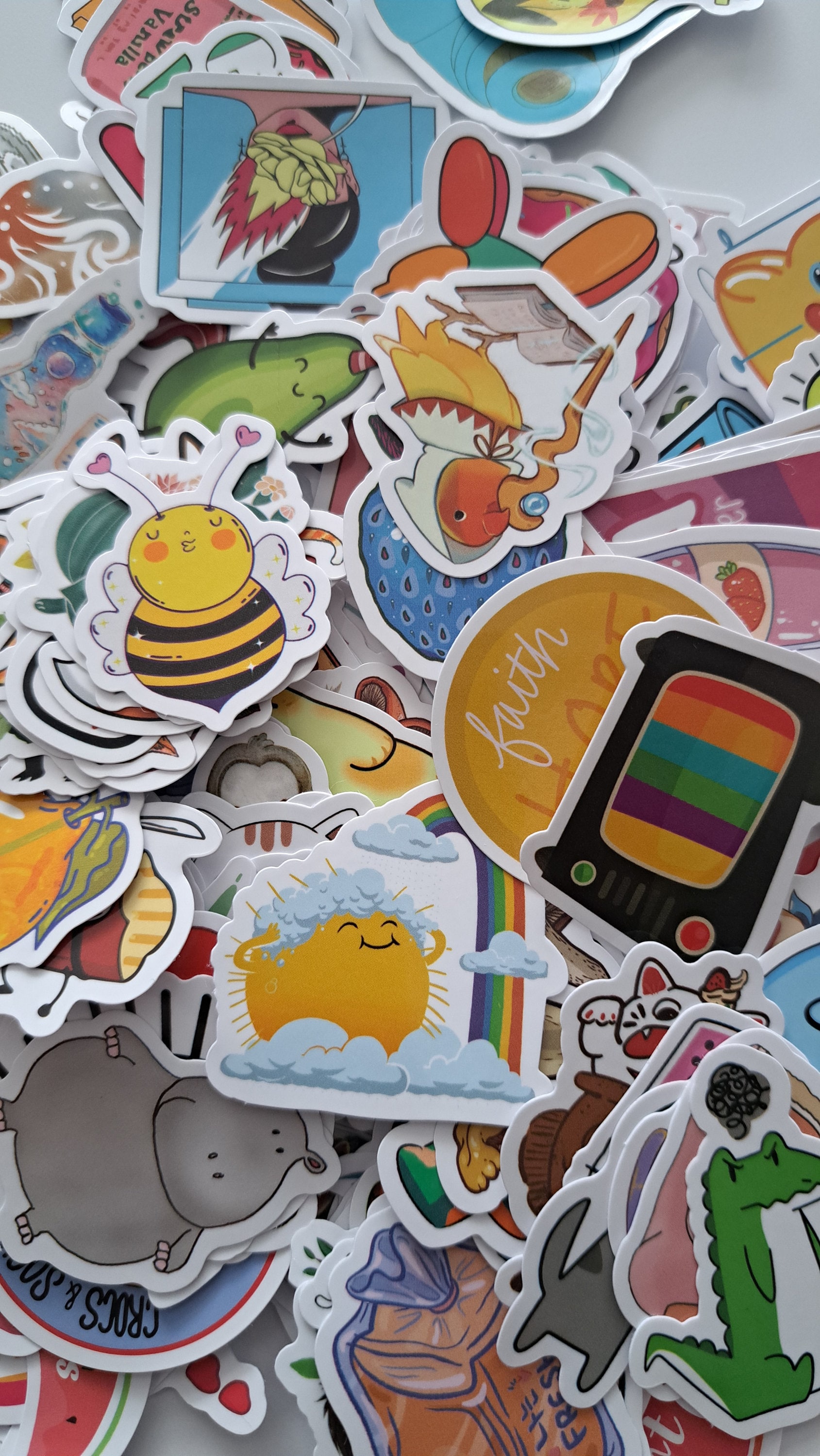 Assorted Vinyl Stickers - 100-piece Waterproof Decal Collection for ...