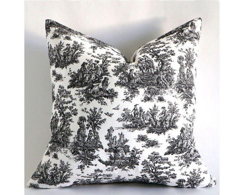 Black and White Modern Farmhouse Lumbar Throw Pillows, 10 Sizes, 12x18