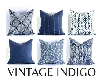 Blue and White Bohemian 12x18 Lumbar Pillow Covers + 9 More Sizes, 9 Prints A001