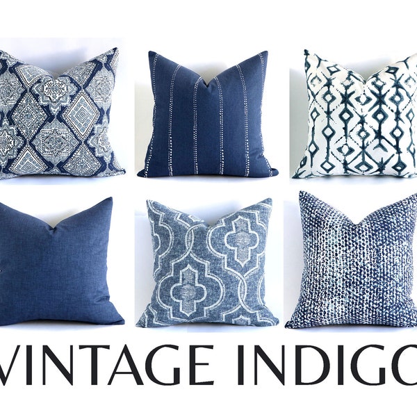 Indigo Throw Pillow Etsy