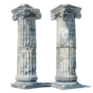 14 cliparts piliers de la Grèce antique, téléchargement numérique, clipart aquarelle imprimable, créations en papier, Grèce ancienne, JPG haute qualité, journal indésirable