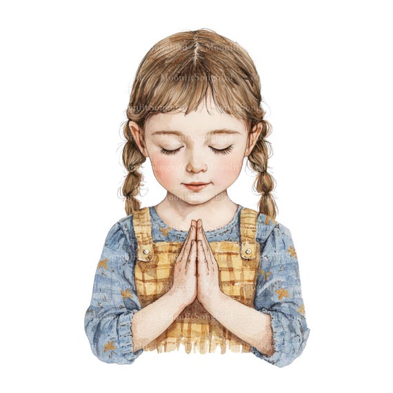 10 Praying Girl Clipart, Digital Download, Christian Girl Praying