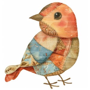 10 Patchwork Bird Clipart (images Only!) Digital Download, Printable ...