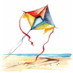 14 Kite On The Beach Clipart Digital Download Printable Watercolor 14-kite-on-the-beach-clipart-digital-download-printable-watercolor