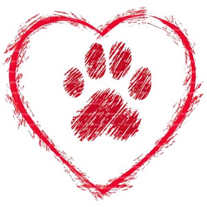 11 impronte di zampe e clipart a forma di cuore, download digitale, clipart acquerello stampabile, lavoretti di carta, animali, amore, JPG di alta qualità, diario spazzatura