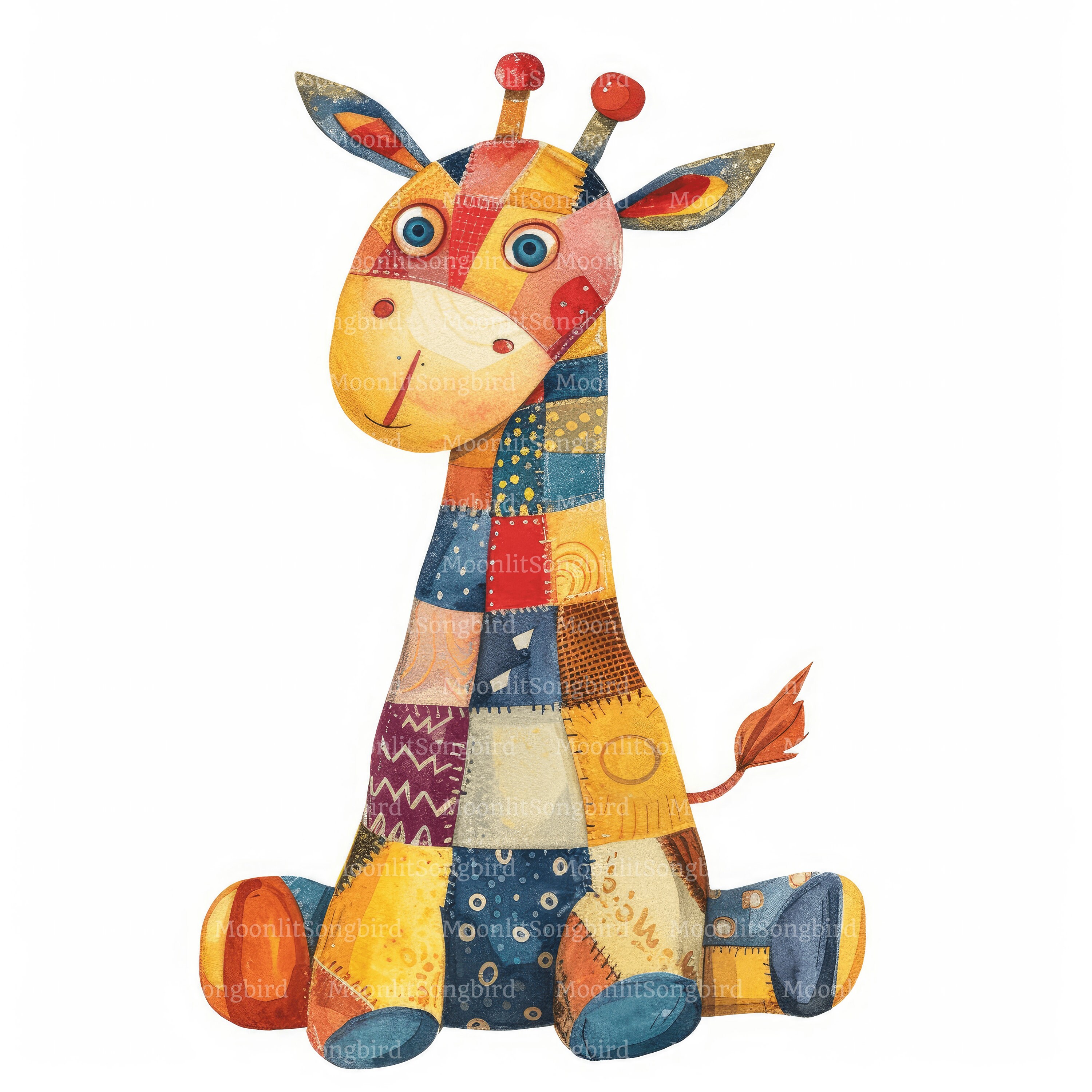 16 Patchwork Giraffe Clipart (images Only!) Digital Download, Printable ...