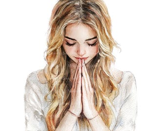 12 Blonde Woman Praying Clipart Images, Digital Download, JPG, Praying Woman, Praying Girl, Christian Woman Praying, Christian Girl Images