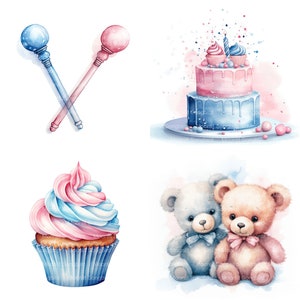 10 Geschlecht offenbaren Bilder, digitaler Download, druckbare Aquarell, Baby Papier Handwerk, hohe Auflösung, hochwertige JPG, Junk Journal